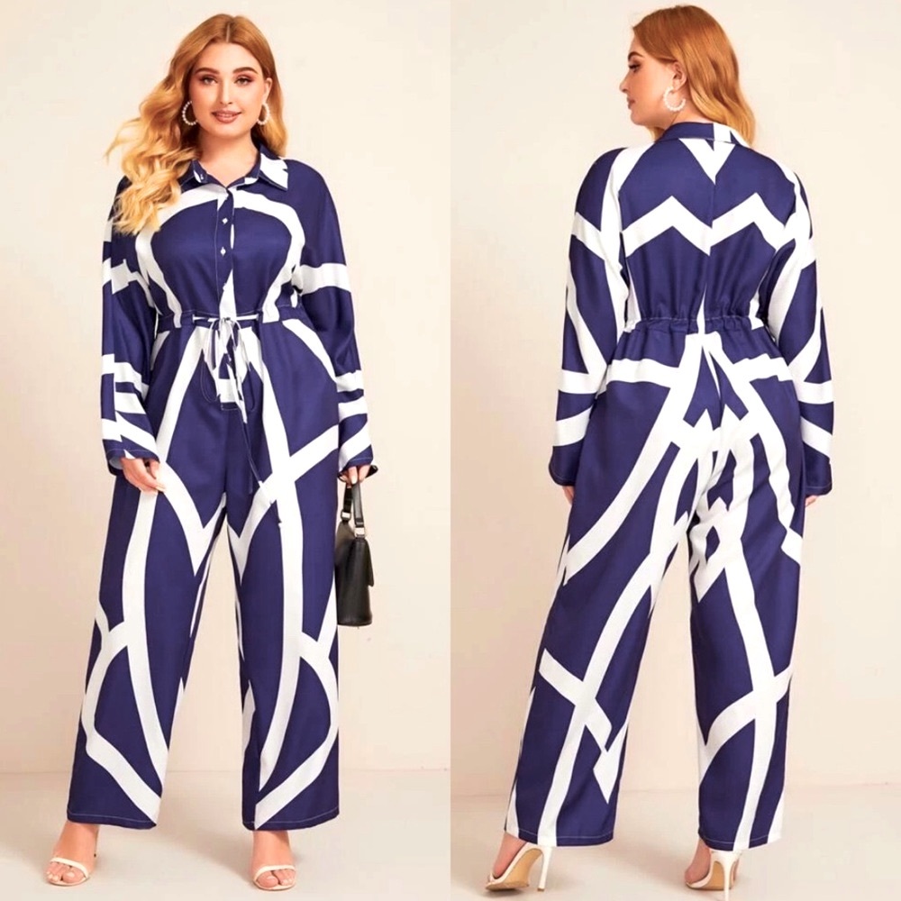 Graphic Print Wide Leg Jumpsuit